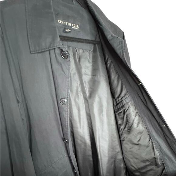 KENNETH COLE NEW YORK MENS BLACK RAIN OVERCOAT SIZE L - Picture 6 of 8